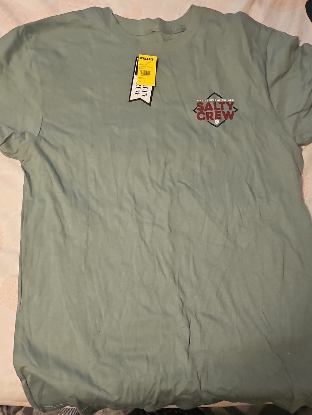 Salty Crew Seafoam Short Sleeve Tee with Red Logo